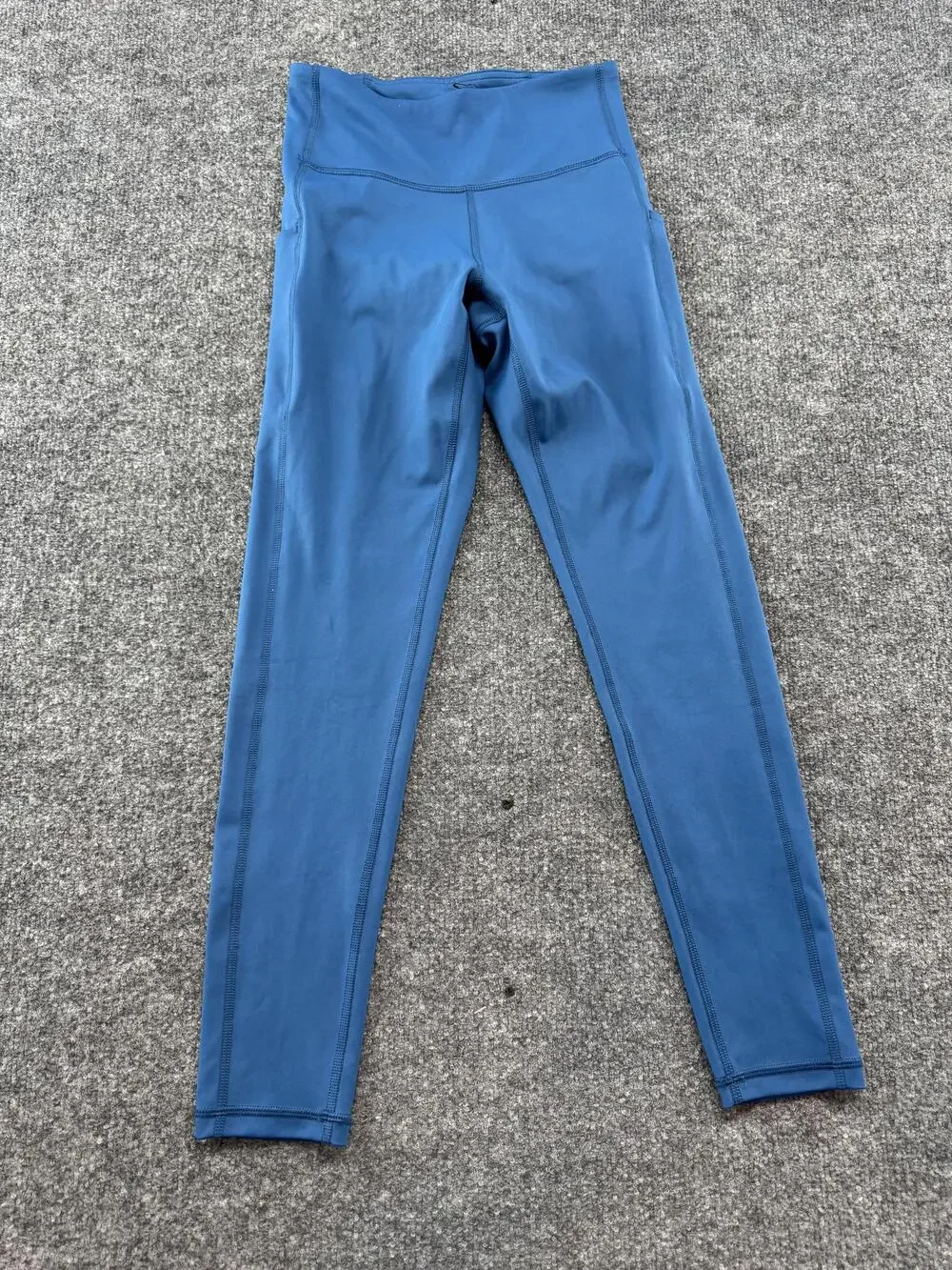 Tek Gear Leggings Womens Small Blue High Rise Ankle Pockets Yoga Gym